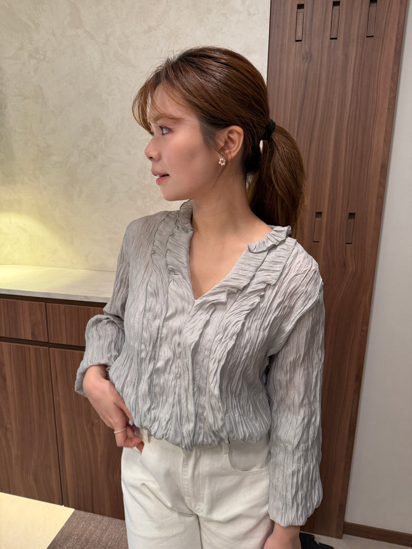 立體縐褶感blouse