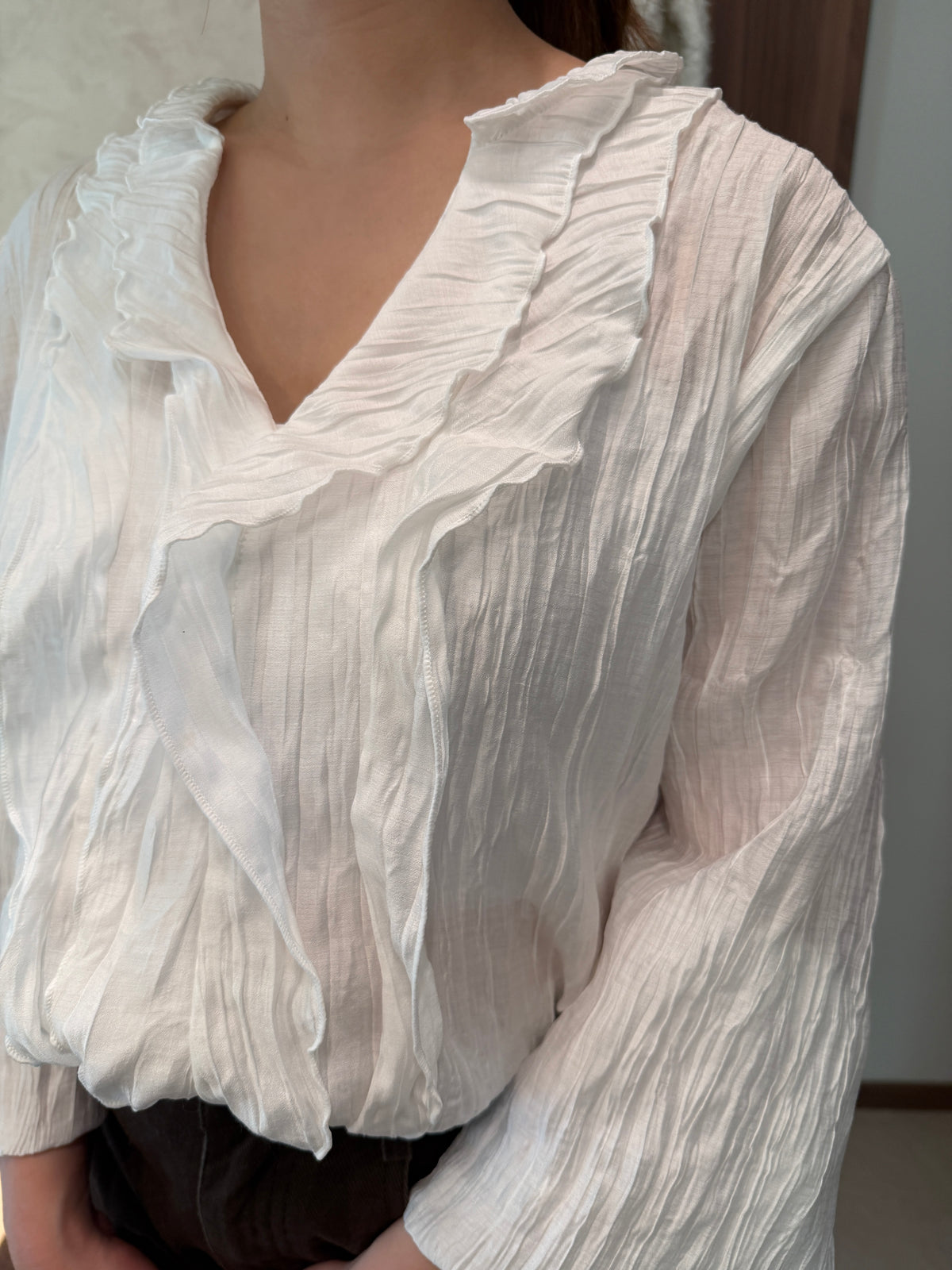 立體縐褶感blouse