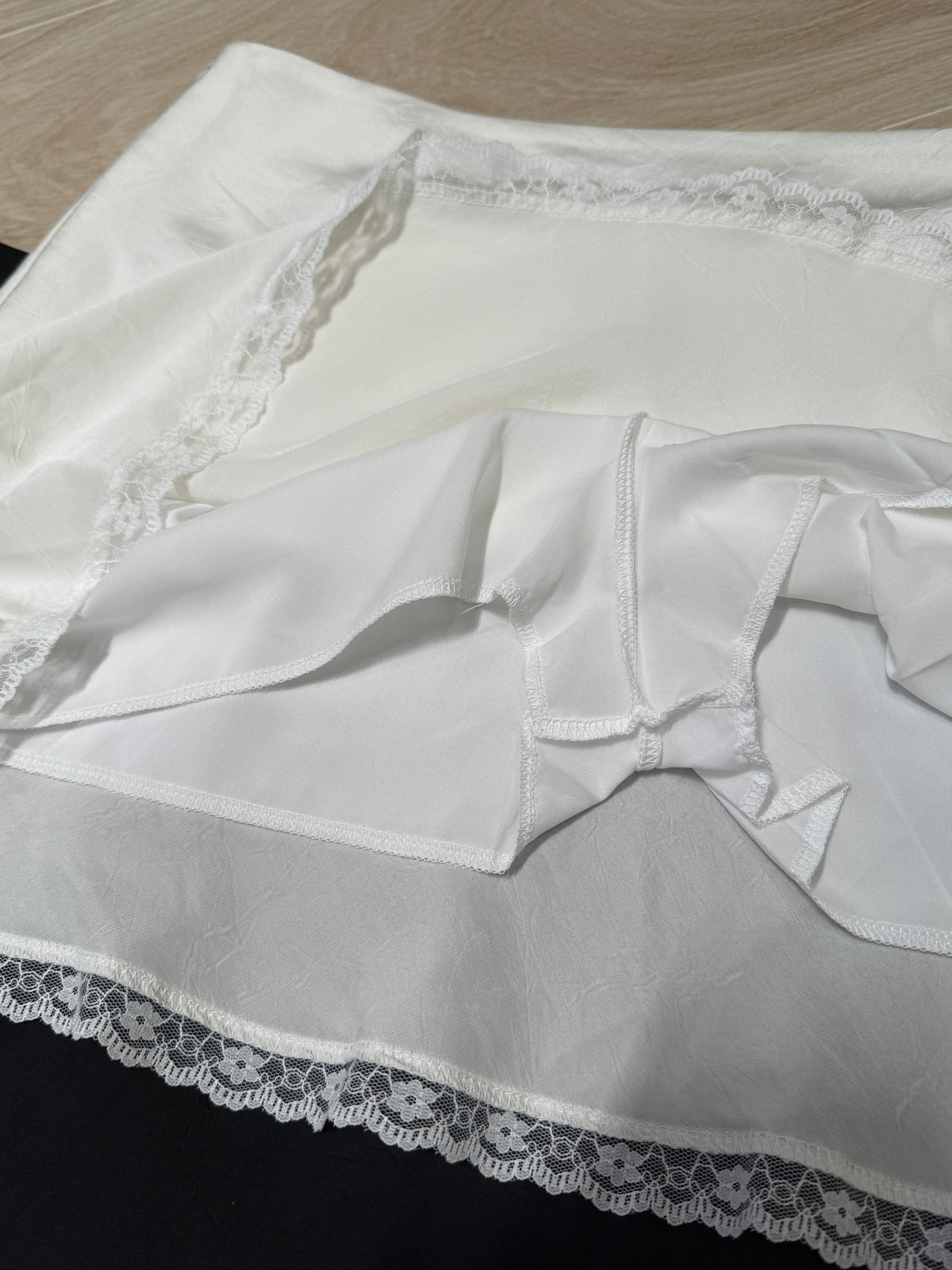 Crinkled Satin Skort