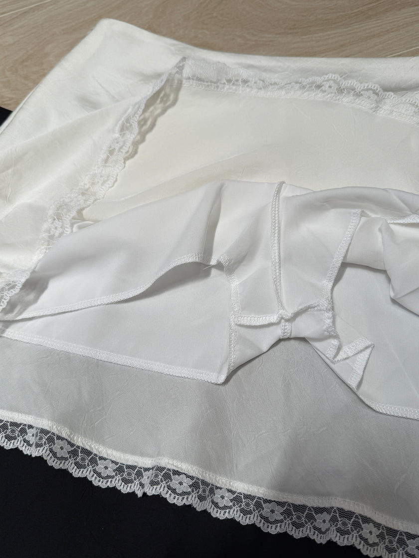Crinkled Satin Skort
