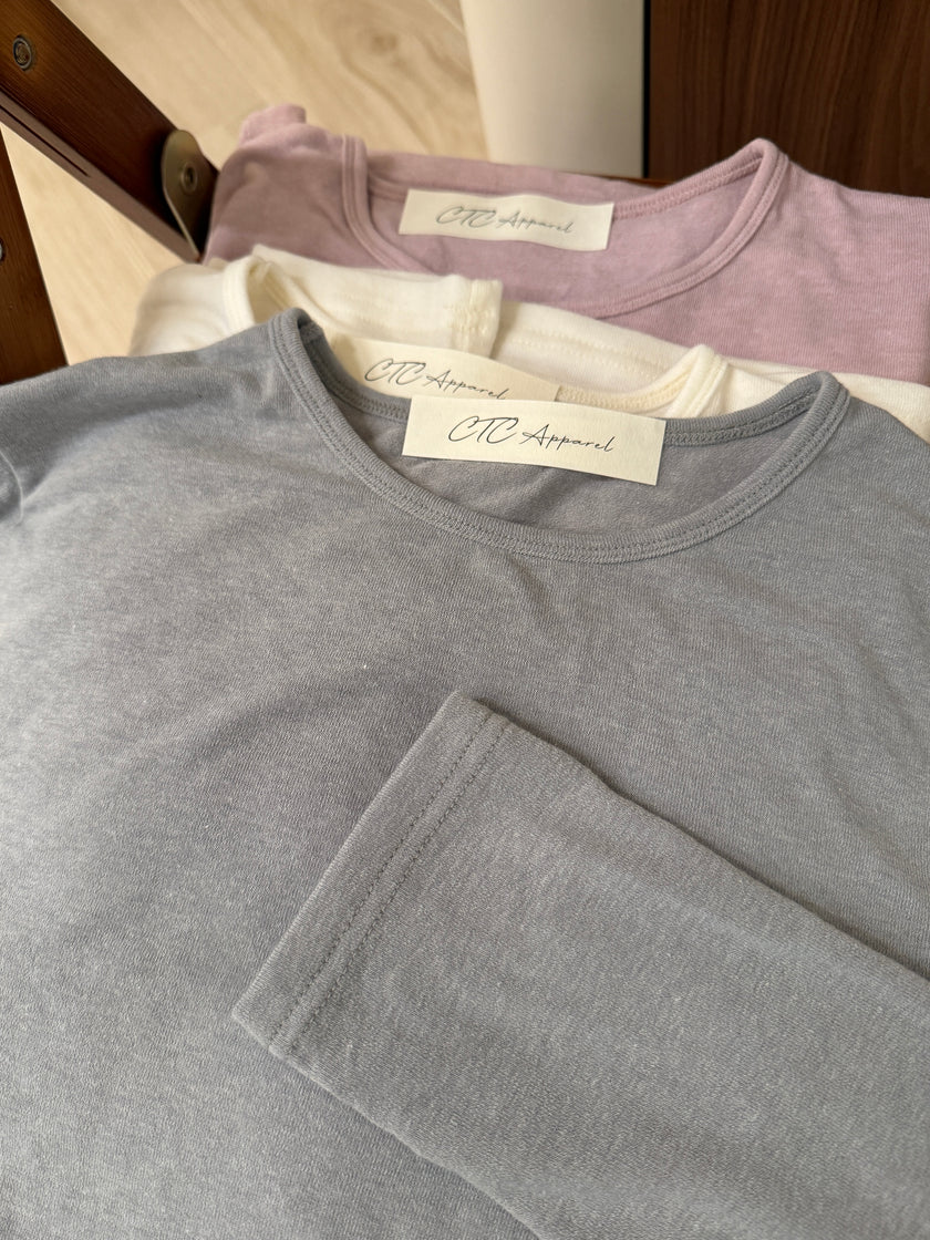 [買一送一] 羊毛棉天絲圓領tee