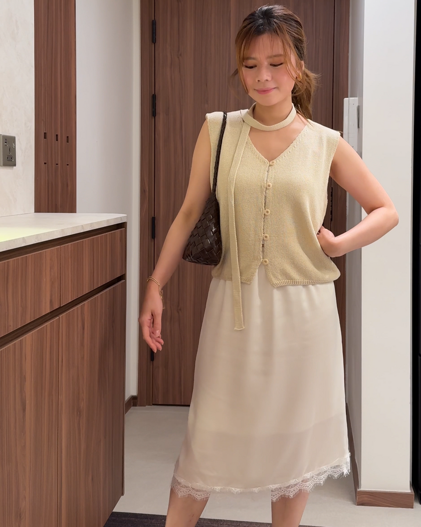 緞面lace skirt
