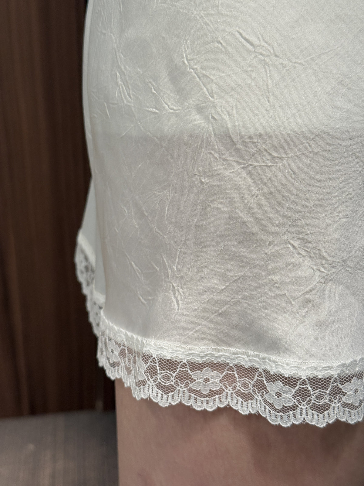 Crinkled Satin Skort